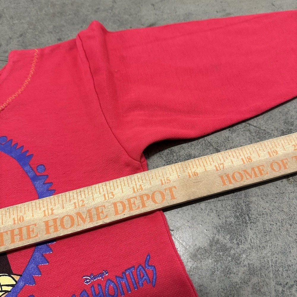 90s Kids Disney Pocahontas T-Shirt Size M 5/6 Longsleeve Fringe Pink - Picture 6 of 10